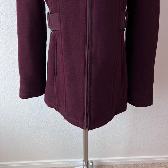 Liz Claiborne Outwear Zip Up Jacket with Hood Burgundy Whimsygoth sz Medium - Picture 2 of 11